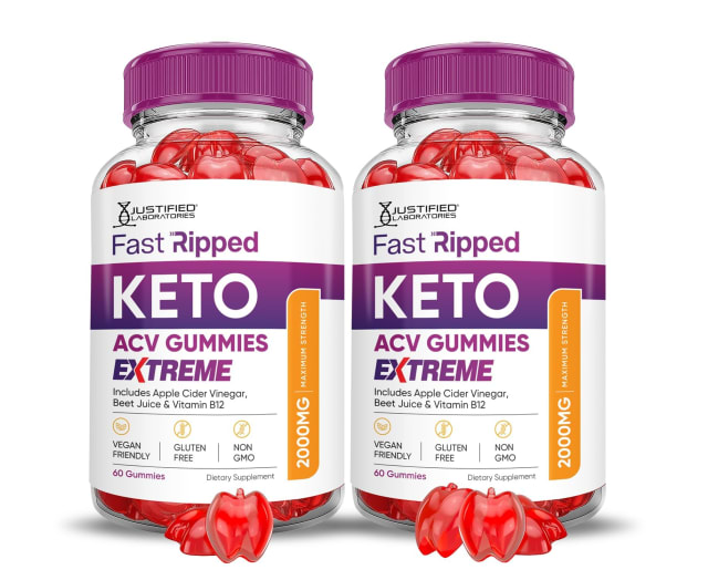 Justified Laboratories (2 Pack Fast Ripped Keto ACV Gummies Extreme 2000MG Fast Ripped Keto Gummies