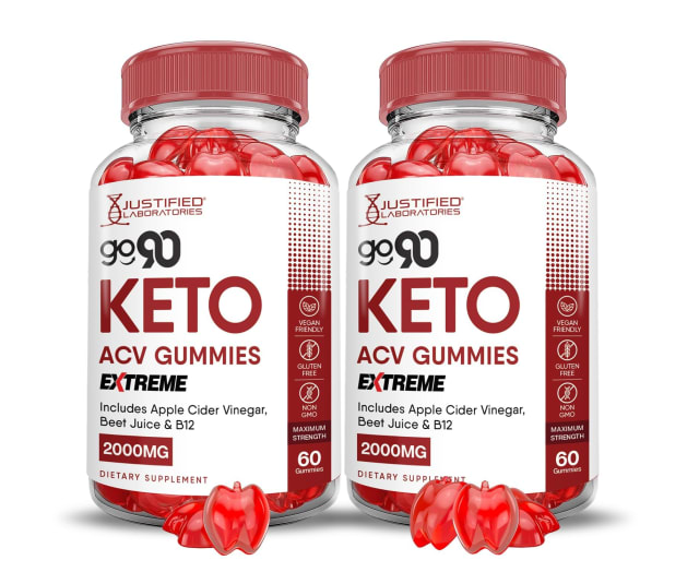 Justified Laboratories (2 Pack Go 90 Keto ACV Gummies Extreme 2000MG Go90 Keto Gummies Apple Cider V