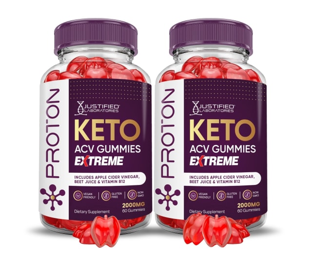 Justified Laboratories (2 Pack Proton Protein Keto ACV Gummies Extreme 2000MG Proton Keto Gummies Ap