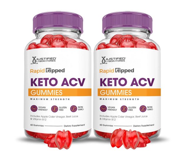 Justified Laboratories (2 Pack Rapid Ripped Keto ACV Gummies Advanced Formula 1000MG Rapidripped For