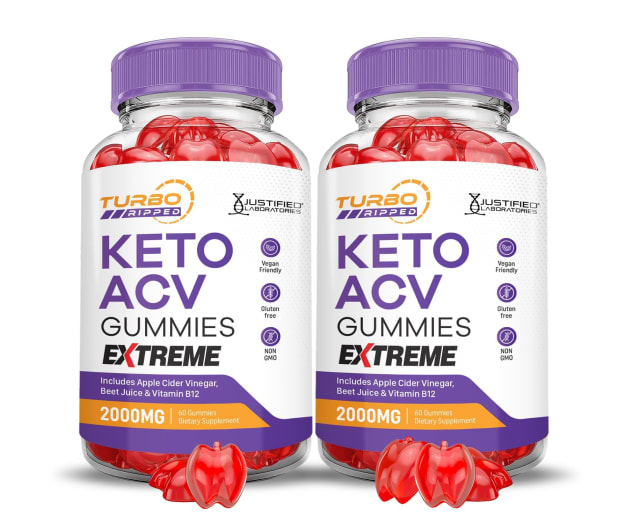 Justified Laboratories (2 Pack Turbo Ripped Keto ACV Gummies Extreme 2000MG Turbo Ripped Keto Gummie