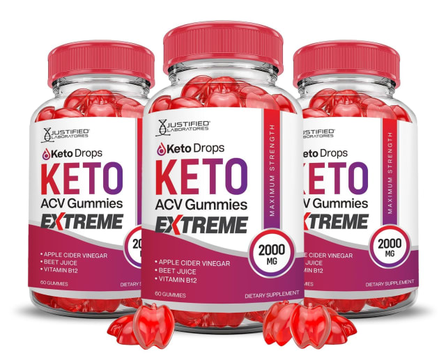 Justified Laboratories (3 Pack Keto Drops Keto ACV Gummies Extreme 2000MG Keto Drops Keto Gummies Ad