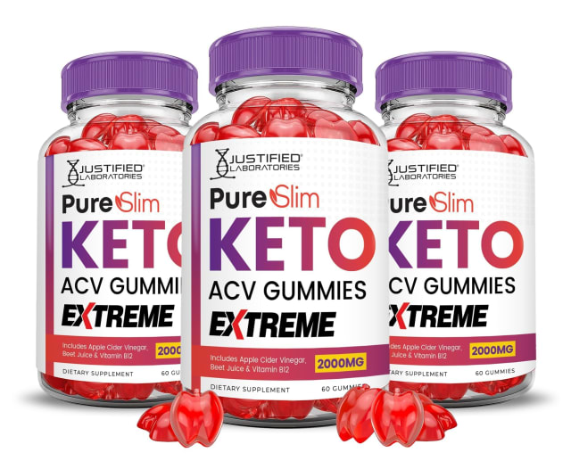 Justified Laboratories (3 Pack Pure Slim Keto ACV Gummies Extreme 2000MG PureSlim Keto Gummies Advan