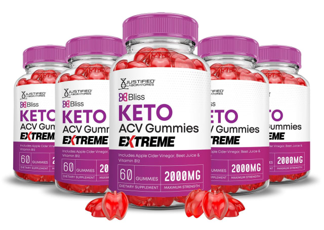 Justified Laboratories (5 Pack Bliss Keto ACV Gummies Extreme 2000MG Bliss Keto Gummies Apple Cider