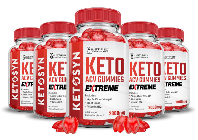 Justified Laboratories (5 Pack Ketosyn Keto ACV Gummies Extreme 2000MG Ketosyn Keto Gummies Apple Ci