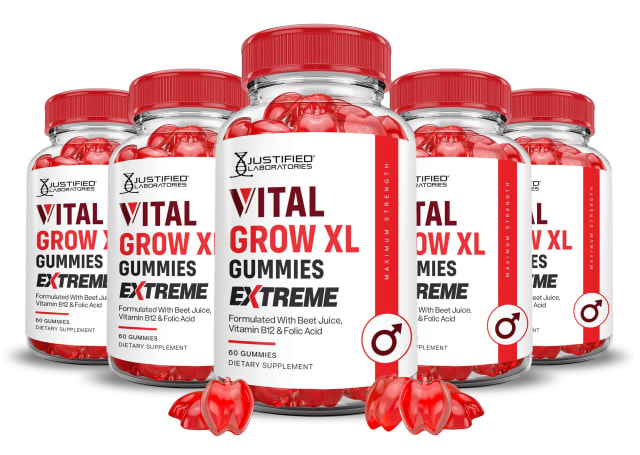 Justified Laboratories (5 Pack) Vital Grow XL Extreme 2000MG Performance Gummies Advanced Formula Fo