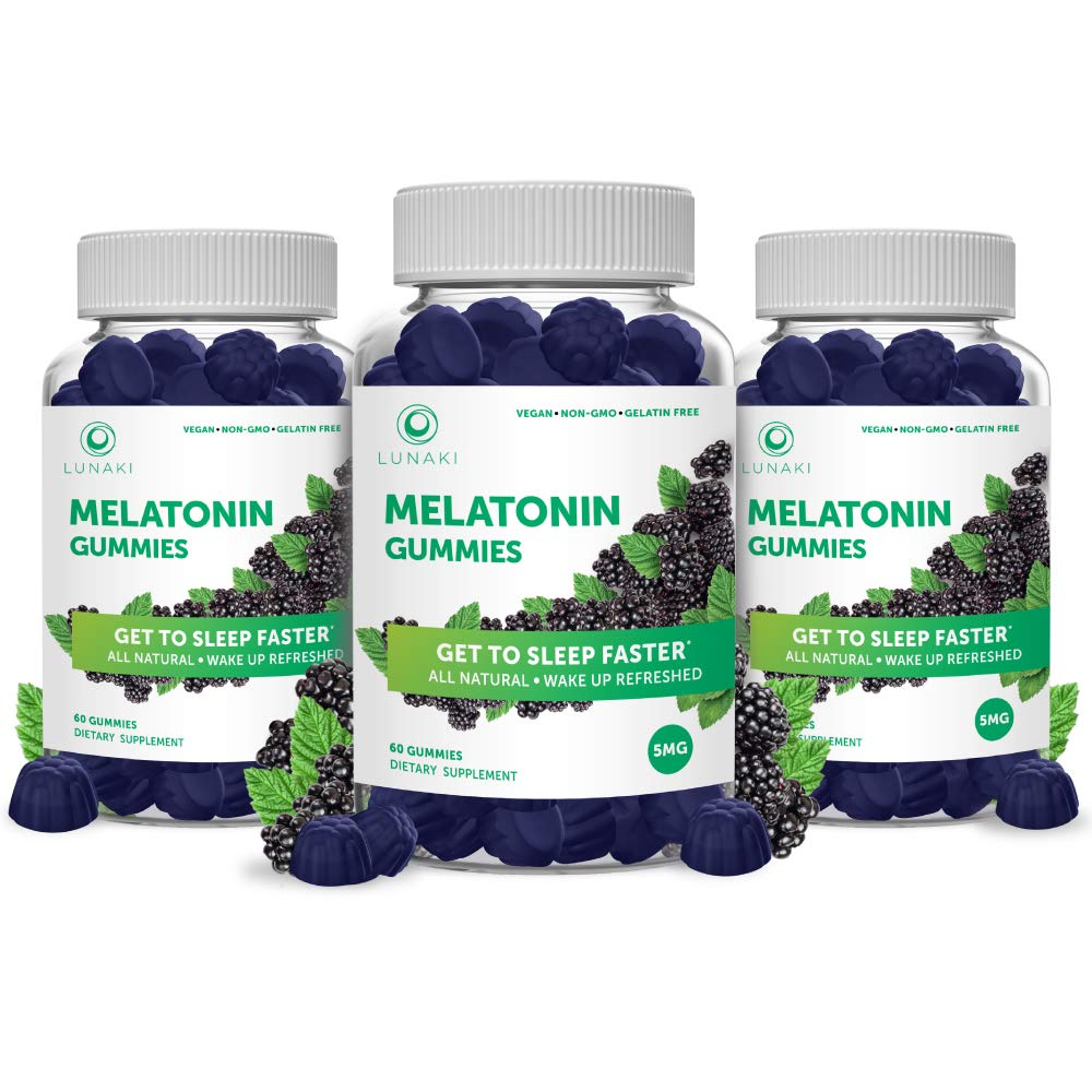 Lunakai Melatonin Gummies (3-Pack) - Chewable Natural Vegan Melatonin for Adults 5mg Gummy for Sleep