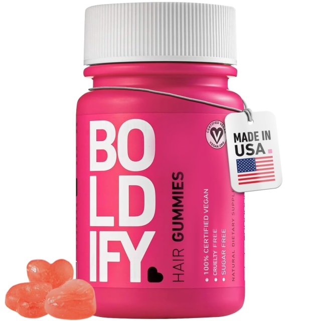 Boldify Hair Growth Gummies - Sugar-Free Biotin Gummies - Fast-Acting Vegan Vitamins for Skin, Nails