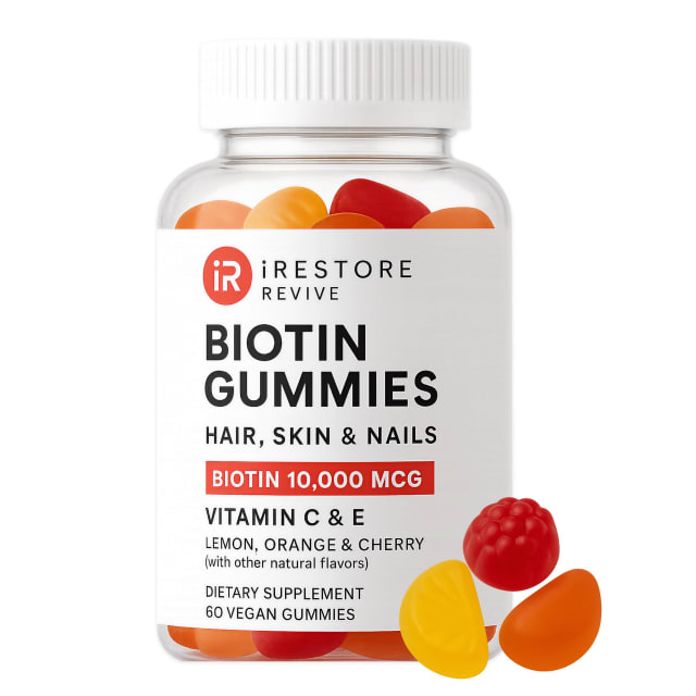 iRestore Hair Gummy Vitamins, Vegan Biotin Gummies for Hair Skin and Nails Gummies, Hair Gummies, Bi