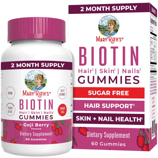 MaryRuth Organics Biotin Gummies | Sugar Free | Vegan | Non-GMO | 2,500 mcg Biotin Supplement | Hair