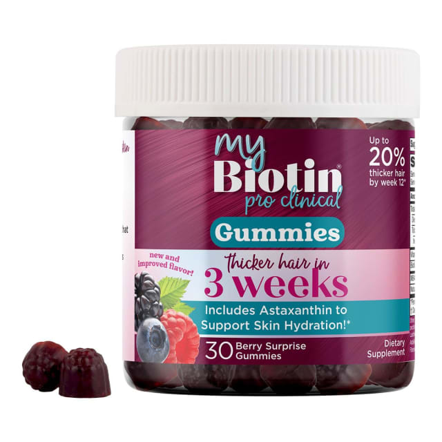 Purity Products MyBiotin ProClinical Gummies - Thicker Hair Starting in 3 Weeks & Fights Wrinkles -
