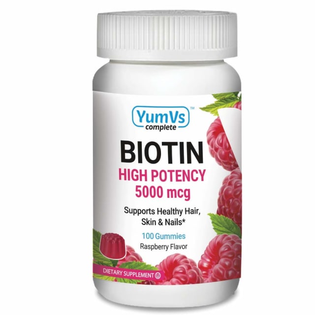 YUM-V's Biotin Gummies – High Potency Biotin Vitamins 5,000 mcg – Natural Raspberry Flavor Hair Vita